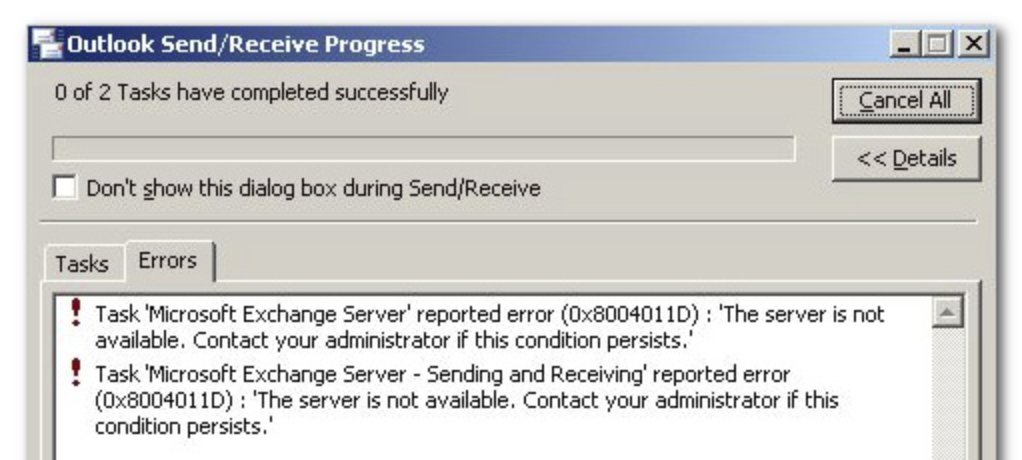Fix outlook error 0x8004060c during send/receive operation