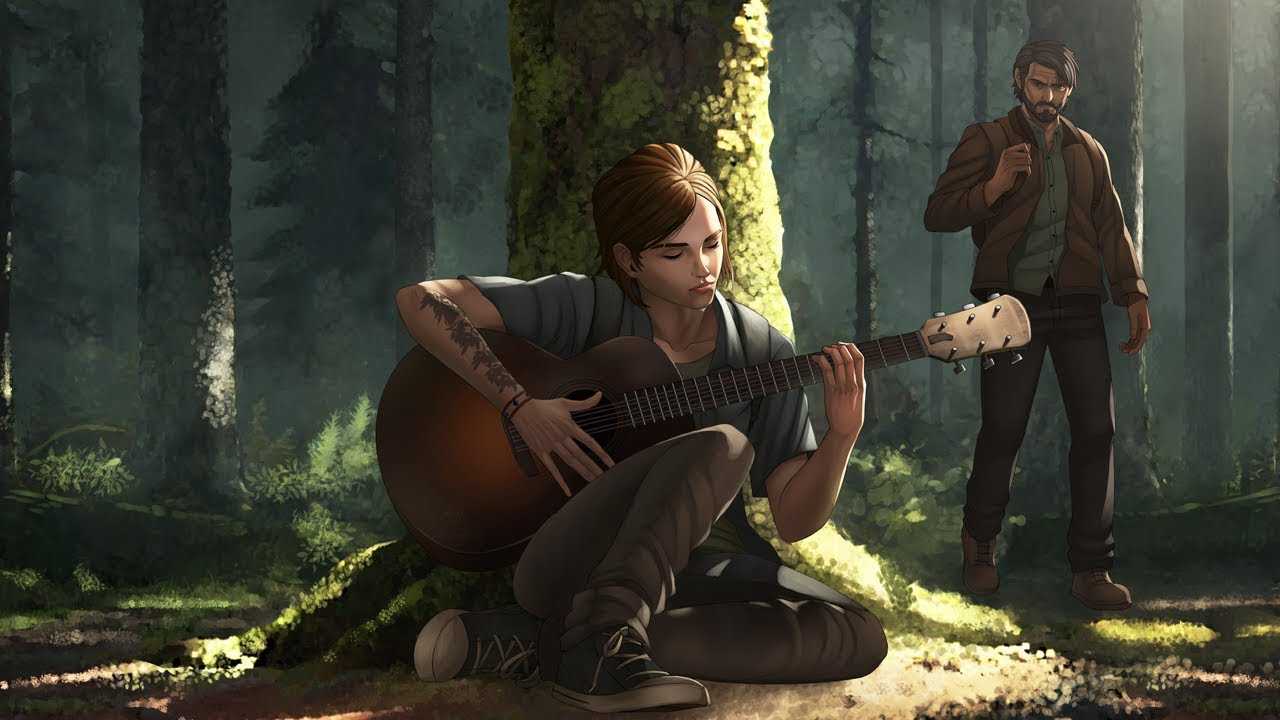 Last me better. TLOU 2 Элли с гитарой. Элли Миллер the last of us Part 2. Джоэл TLOU 2 С гитарой.