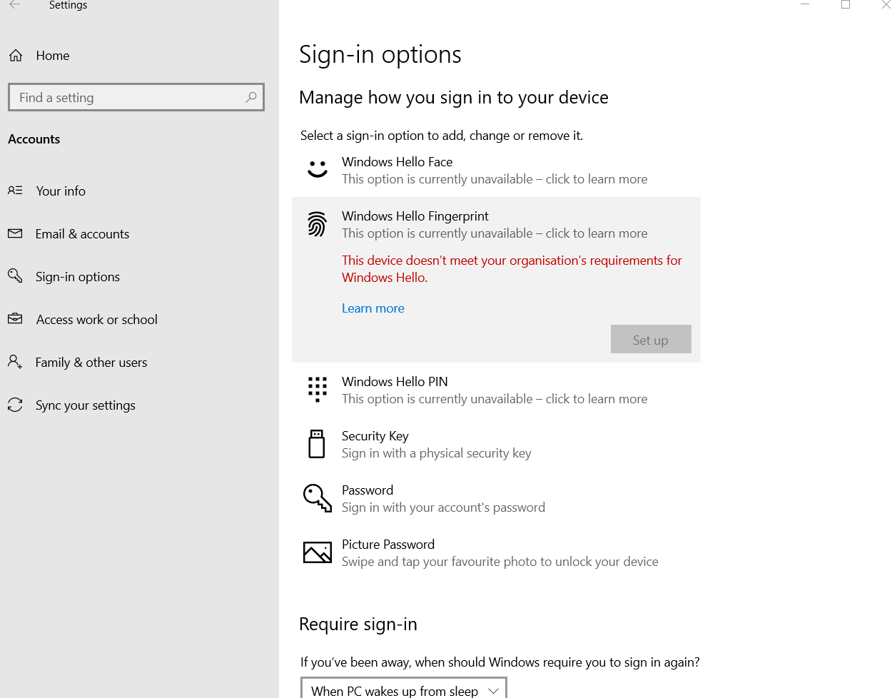 Как настроить вход по отпечатку пальца windows 10