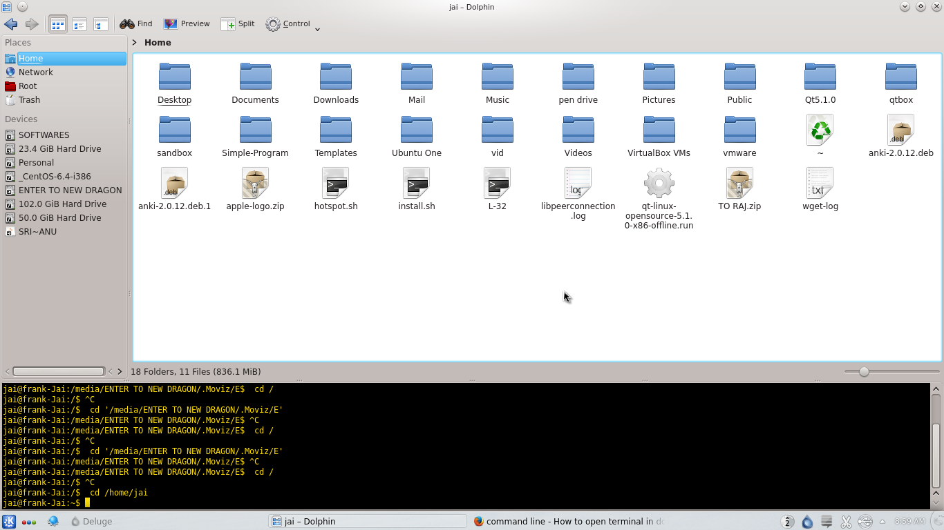 How to open terminal. Dolphin (файловый менеджер). Файлового менеджера kde Dolphin. Dolphin Linux. Ubuntu how to open Terminal.