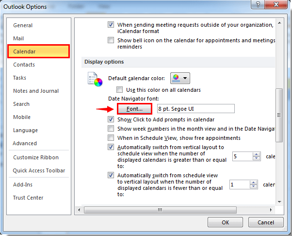Как изменить размер шрифта ленты в outlook в windows 7/8/10?