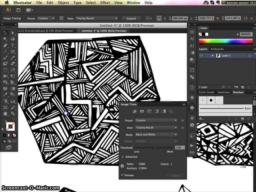 Как конвертировать изображение в вектор в adobe illustrator