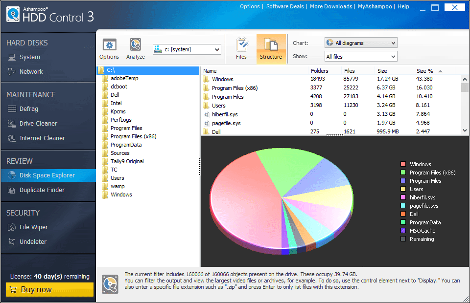 Disk space